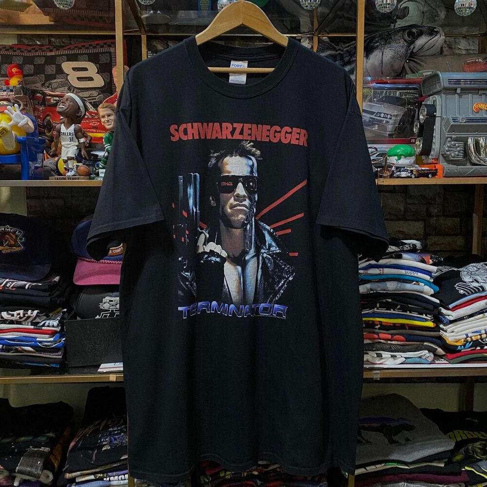 Terminator Arnold Schwarzenegger Movie Graphic T-Shirt Black 2XLT Big & Tall